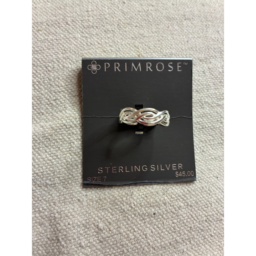 Primrose Sterling Silver Woven Braided Band Ring Size 7 R10017-7 New